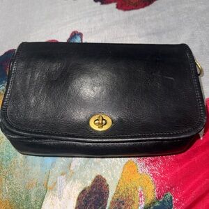 Coach Black Leather Shoulder Bag (No Strap) Vintage before 1994